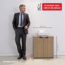 Armário para Escritório Baixo 740x680x360 Abl740pe27 Espresso Móveis - 7
