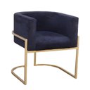 Ver imagem 1 de Poltrona Elegance Pé Dourado Assento Preto 72x68x63cm