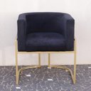 Ver imagem 3 de Poltrona Elegance Pé Dourado Assento Preto 72x68x63cm