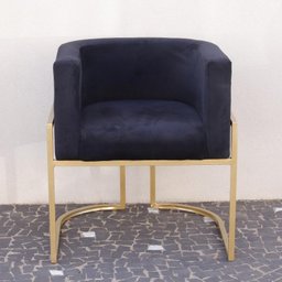 Poltrona Elegance Pé Dourado Assento Preto 72x68x63cm - 3