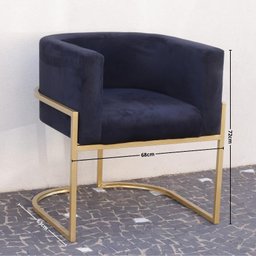 Poltrona Elegance Pé Dourado Assento Preto 72x68x63cm - 2