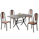 Ver imagem 2 de Conjunto Sala de Jantar Mesa Retangular 120x75cm Tampo Granito Topázio 4 Cadeiras Linda Yescasa