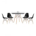Ver imagem 1 de Conjunto Mesa Eiffel Redonda 90 Cm Preta + 04 Cadeiras Preto