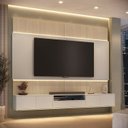 Ver imagem 1 de Rack com Painel para TV até 85 Polegadas com LED 4 Portas 1 Gaveta 100% MDF 273,5CMX217CM Astro