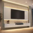 Ver imagem 1 de Rack com Painel para TV até 85 Polegadas com LED 4 Portas 1 Gaveta 100% MDF 273,5CMX217CM Astro