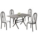 Ver imagem 2 de Conjunto Sala de Jantar Mesa Retangular 120x75cm Tampo Granito Topázio 4 Cadeiras Linda Yescasa