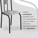 Ver imagem 6 de Conjunto Sala de Jantar Mesa Retangular 120x75cm Tampo Granito Topázio 4 Cadeiras Linda Yescasa Preto/Paraopeba/Fosco