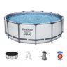 Piscina Estrutural 15.232 Litros Steel Pro Max Filtro + Capa + Escada Bestway - 220V - 1