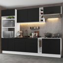 Ver imagem 1 de Armário de Cozinha Completa 290cm Branco/Preto Agata Madesa 01