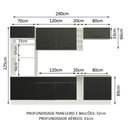 Ver imagem 4 de Armário de Cozinha Completa 290cm Branco/Preto Agata Madesa 01