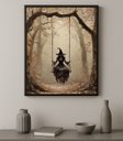 Ver imagem 1 de Quadro Decorativo Fotografia Bruxa no Balanço 24x18cm - com Vidro:moldura Preta