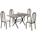 Ver imagem 2 de Conjunto Sala de Jantar Mesa Retangular 120x75cm Tampo Granito Topázio 4 Cadeiras Linda Yescasa