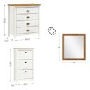 Ver imagem 3 de Conjunto Sapateira + Cômoda 4 Gavetas + Moldura com Espelho 100% Madeira Maciça - Topázio