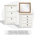 Ver imagem 4 de Conjunto Sapateira + Cômoda 4 Gavetas + Moldura com Espelho 100% Madeira Maciça - Topázio