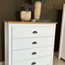 Ver imagem 7 de Conjunto Sapateira + Cômoda 4 Gavetas + Moldura com Espelho 100% Madeira Maciça - Topázio