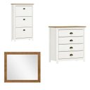 Ver imagem 2 de Conjunto Sapateira + Cômoda 4 Gavetas + Moldura com Espelho 100% Madeira Maciça - Topázio