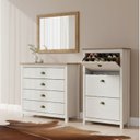 Ver imagem 1 de Conjunto Sapateira + Cômoda 4 Gavetas + Moldura com Espelho 100% Madeira Maciça - Topázio