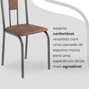 Ver imagem 6 de Conjunto Sala de Jantar Mesa Retangular 120x75cm Tampo Granito Topázio 4 Cadeiras Linda Yescasa Prata/Marrom