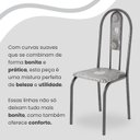 Ver imagem 7 de Conjunto Sala de Jantar Mesa Retangular 120x75cm Tampo Granito Topázio 4 Cadeiras Linda Yescasa Prata/Paraopeba