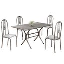 Ver imagem 2 de Conjunto Sala de Jantar Mesa Retangular 120x75cm Tampo Granito Topázio 4 Cadeiras Linda Yescasa