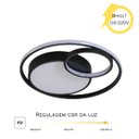 Ver imagem 2 de Luminária de Led de Sobrepor Redonda Bivolt 31w 3 em 1 com Luz Central Dupla:preto