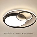 Ver imagem 3 de Luminária de Led de Sobrepor Redonda Bivolt 31w 3 em 1 com Luz Central Dupla:preto