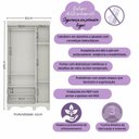 Ver imagem 3 de Guarda-Roupa Infantil 92cm com Vidro 3 Portas e 2 Gavetas Suspiro Multimóveis MP4457 - Off White