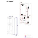 Ver imagem 4 de Guarda-Roupa Infantil 92cm com Vidro 3 Portas e 2 Gavetas Suspiro Multimóveis MP4457 - Off White
