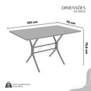 Ver imagem 3 de Conjunto Sala de Jantar Mesa Retangular 120x75cm Tampo Granito Topázio 4 Cadeiras Linda Yescasa Branco/Paraopeba