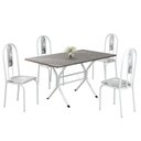 Ver imagem 2 de Conjunto Sala de Jantar Mesa Retangular 120x75cm Tampo Granito Topázio 4 Cadeiras Linda Yescasa Branco/Paraopeba