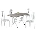 Ver imagem 2 de Conjunto Sala de Jantar Mesa Retangular 120x75cm Tampo Granito Topázio 4 Cadeiras Linda Yescasa