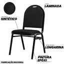 Ver imagem 3 de Kit 6 Cadeiras Hoteleiras Auditório Empilhável Sintético M23 Preto - Mpozenato