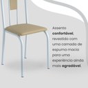Ver imagem 6 de Conjunto Sala de Jantar Mesa Retangular 120x75cm Tampo Granito Topázio 4 Cadeiras Linda Yescasa Branco/Creme