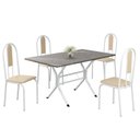 Ver imagem 2 de Conjunto Sala de Jantar Mesa Retangular 120x75cm Tampo Granito Topázio 4 Cadeiras Linda Yescasa