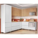 Ver imagem 1 de Cozinha Modulada Completa Rainha Gourmet 9 Peças (4aéreos+4balcões+1paneleiro) C9p34 Branca/
