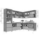 Ver mais imagens de Cozinha Modulada Completa Rainha Gourmet 9 Peças (4aéreos+4balcões+1paneleiro) C9p34 Branca/
