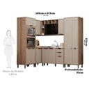 Ver imagem 2 de Cozinha Modulada Completa 6 Peças com Espaço para Forno e Micro-ondas sem Tampo Aspen Luciane Móveis
