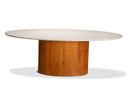 Ver imagem 1 de Mesa de Jantar Oval Lisboa 8 Lugares 220cm x 105cm com Vidro Off White