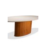 Mesa de Jantar Oval Lisboa 8 Lugares 220cm X 105cm com Vidro Off White - 3