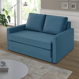 Sofá Simi 2 em 1 Sofá Cama Azul Estofama