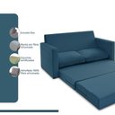 Ver imagem 3 de Sofá Simi 2 em 1 Sofá Cama Azul Estofama