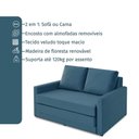 Ver imagem 4 de Sofá Simi 2 em 1 Sofá Cama Azul Estofama