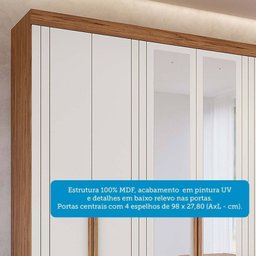 Guarda-Roupa Casal 6 Portas com Espelho e Pés 234cm 100% MDF Boston Espresso Móveis - 6