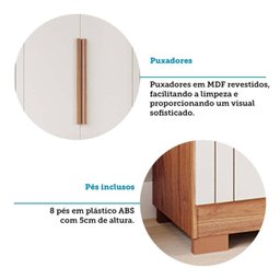 Guarda-Roupa Casal 6 Portas com Espelho e Pés 234cm 100% MDF Boston Espresso Móveis - 9