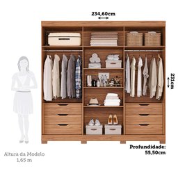 Guarda-Roupa Casal 6 Portas com Espelho e Pés 234cm 100% MDF Boston Espresso Móveis - 11