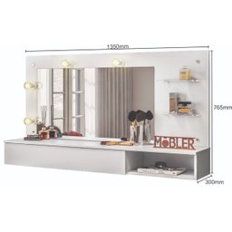 Penteadeira Suspensa Camarim Lumieri Branco Fosco - Ninho Decor - 2