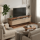 Ver imagem 3 de Rack Guarapari 180cm Design Orgânico para Sala Tv Moderno:fendi/freijó