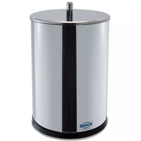 Lixeira Inox com Tampa 18,5x32cm 7,8 Litros - 3030203 - BRINOX Lixeira Inox com Tampa 18,5x32cm 7,8 
