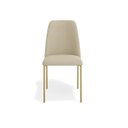 Ver imagem 3 de Kit 6 Cadeiras Estofadas Lucy Aço Dourado Linho Bege