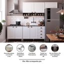 Ver imagem 4 de Armário de Cozinha Compacta 4 Peças com Tampo Cooktop Safira Luciane Móveis